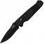 Hogue EX-A01 Automatic knife, Black Aluminum Handle, Plain, 3.5 inch