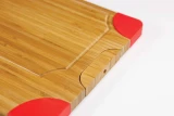 Picnic Time Culina Bamboo Board w/ Red Silicone Accents and Knife