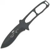 Bear & Son Cutlery 6" Constant TM Black Powder Finish Neck Knife w/ Sh