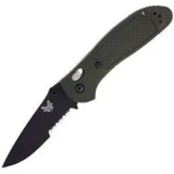 Benchmade 551 Griptilian Pocket Knife (Drop Point ComboEdge, Olive Dra