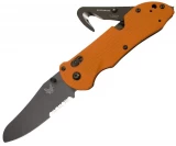 Benchmade Triage, 3.5" Black ComboEdge Blade, Orange G10 Handles - 915