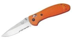 Benchmade 551 Griptilian Pocket Knife (Drop Point ComboEdge, Satin/Ora