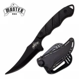 MASTER USA Tactical Black CLIP POINT Fixed Belt BOOT Knife + Sheath New! MU-1148