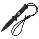 PUMA Knives Black Plain Boot Knife, Black Handle w/Kydex Sheath