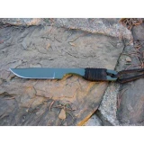 ShadowTech Knives Hiker, Green Blade, Plain, Black Cord Wrap