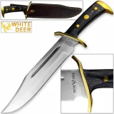 White Deer magnum XXL Large Bowie Knife with Leather Sheath