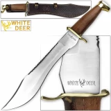 White Deer Magnum Dave Dundee Bowie Knife Jungle Sawback Serrated Spin