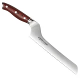 Ergo Chef Crimson 8" Serrated Offset Bread Knife - Red G10 Handle