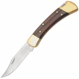 Buck 110BRS Folding Hunter, 3.75" 420HC Blade, Wood Handle, Leather Sheath