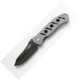 Camillus Specialty Knives Ti Folding Wide Black Blade, Aluminum Handle, Plain Edge