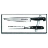 Victorinox 2-Piece Forged Carving Set with Black POM Solingen Handle