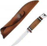 Case Small Leather Hunter Fixed Blade Knife (M3-FINN) w/ Leather Sheath