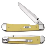 Case Cutlery Yellow Handle Single Blade TrapperLock with Belt Clip