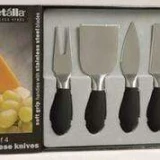 Prodyne Set Of 4 Cheese Knives With Black Soft Touch