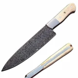 Custom Handmade Damascus Steel Chef Knife w/ Camel Bone Handle