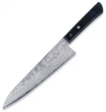 Kanetsune Gyuto Chef's Knife with Damascus Blade and Plywood Handle