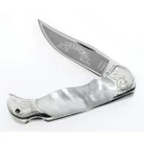 Cinch by Boker Folding Hunter Knife with Mother-of-Pearl Handle and Le