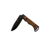 Coast H.A.R.D. Field Knife, Wood Handle, Red Blade, Plain Edge Pocket Knife