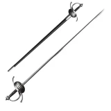 Cold Steel Knives Ribbed Shell Swept Hilt Rapier, Leather Scabbard