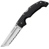 Cold Steel Knives Voyager, 4 in.,Black Griv-Ex Handle,Stonewash Tanto Serrated