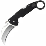 Cold Steel 22KFS Tiger Claw Folding Karambit, 3" Serrated Blade, G-10 Handles