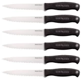 Cold Steel Knives 6 Steak Knife Set w/Black Kray-Ex Handle