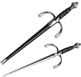 Cold Steel Knives Companion Dagger to Ribbed Shell Rapier, Leather Scabbard