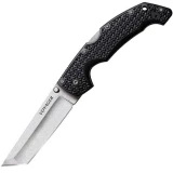 Cold Steel Knives Voyager, 4 in., Black Griv-Ex Handle, Stonewash Tanto Plain