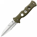 Cold Steel Gunsite Counter Point I, 4" Combo AUS10A Blade, OD Green Griv-Ex Handle - 10ABV1