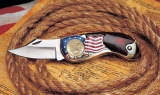 Gold-Layered, Dual-Dated Bicentennial Quarter Pocket Knife