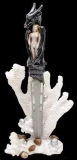 Fantasy Dragon Dagger with Ice Color Table Stand