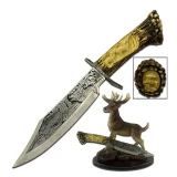Master Cutlery Collectible Knife 5" Blade w/Deer Resin Stand