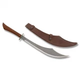 Condor Tool and Knife Simbad Scimitar Sword w/ Hardwood Handle, Blasted Satin & Leather Sheath