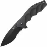 CRKT Foresight, 3.5" Serrated Blade, Black Aluminum Handle - K220KKS