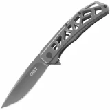 CRKT Gusset, 3.57" Plain Gray Blade, Stainless Steel Handle - K330GGP