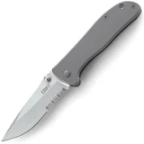 CRKT Drifter, 2.87" Serrated Blade, Stainless Steel Handles - 6460S