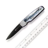 Columbia River Fulcrum Black Plain Edge Pocket Knife with CPL/Stainess
