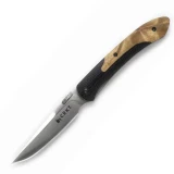 Columbia River Delegate Pocket Knife with G-10 Bolsters, Burl Wood Sca