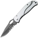 Columbia River (CRKT) Pazoda Large, Stainless Handle, Drop Point, ComboEdge