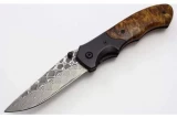 Buck N Bear Damascus Army Liner lock Folding Knife