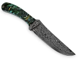 White Deer Large Executive Damascus Steel Knife Full Tang Metallic Res