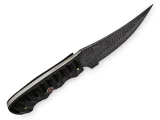 White Deer Tactical Operator Damascus Steel Knife Full Tang Grooved Micarta Handle