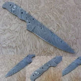 Damascus Steel Blank Blade Skinner Knife