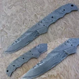 Damascus Steel Skinner Knife Blank Blade
