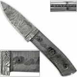 White Deer Tactical Polycarbonate Damascus Fixed Blade Knife FULL PATTERN TANG Clear Grips
