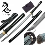 Ten Ryu - Sharp Damascus Steel Katana Sword - Green Handle