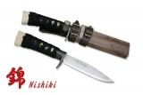 Kanetsune Nishiki Damascus,Blue Steel Fixed Blade