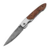 Magnum by Boker Damascus Senior Knife with Burl Wood Handle