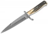 Boker Trench Knife with Damascus Blade and Stag Handle