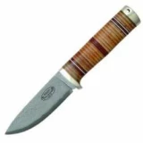 Fallkniven Knives NL5CX Idun Damascus Fixed Blade Knife, Leather Sheat